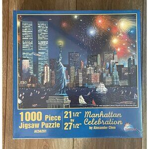 SunsOut 1000 Pc Puzzle Manhattan Celebration by Alexander Chen Twin Towers NEW